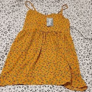 NWT ROMWE Women's Yellow Floral Camisole